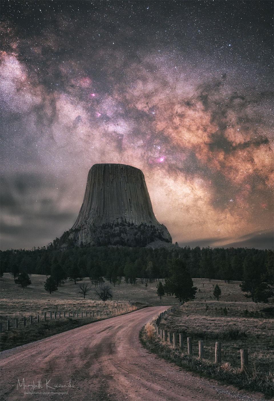 Devils Tower with Milky Way Panorama